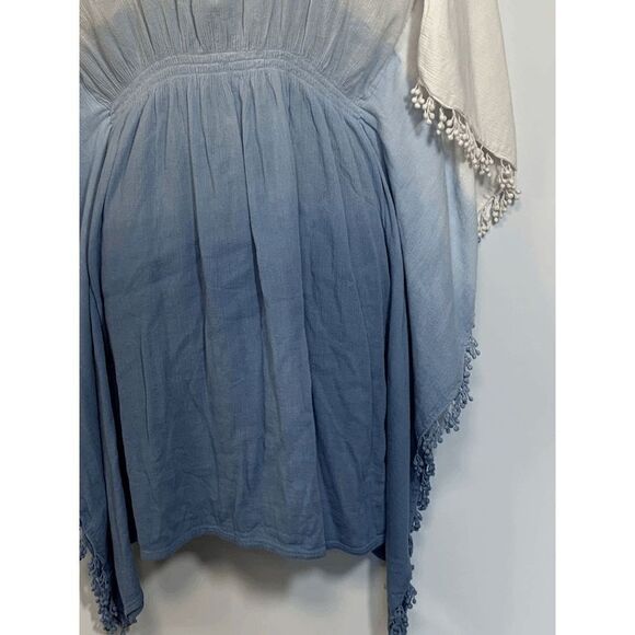 New York Company Womens Mini Dress Embellished Floral Gradient Blue White Small - Picture 6 of 9